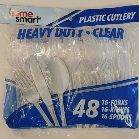 Home Smart Plastic Cutlery 48pc